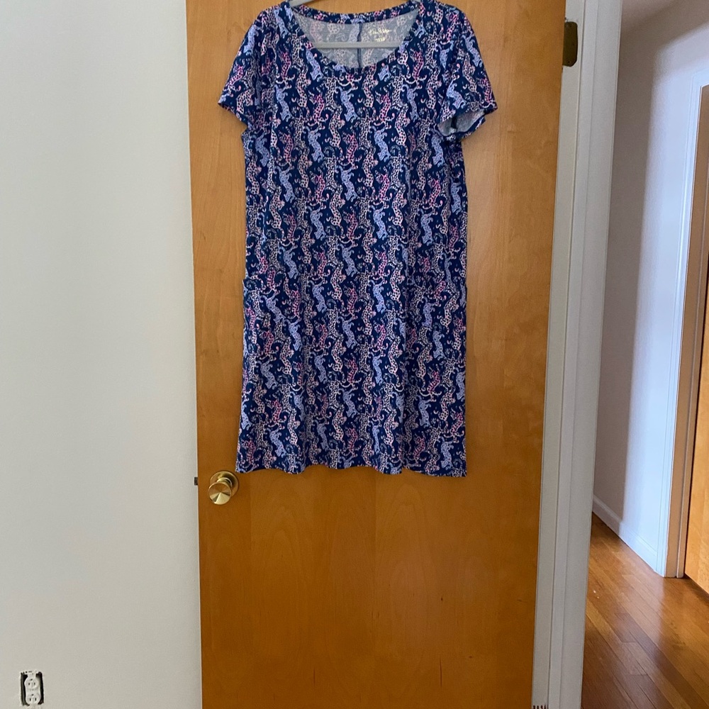 Lilly Pulitzer Navy and Pink Leopard print Dress